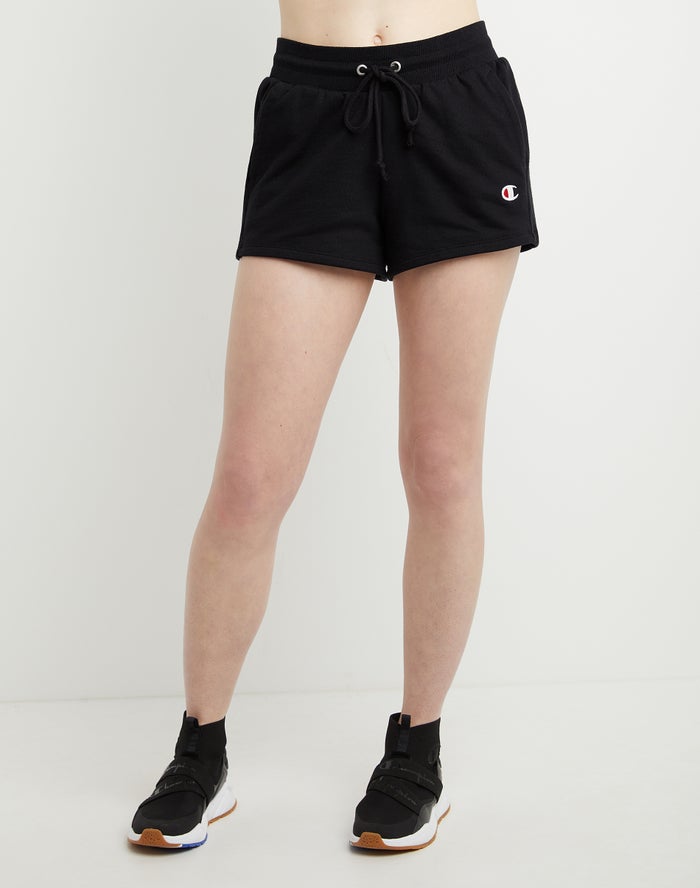 Champion Womens Shorts NZ - Reverse Weave 3 Black ( 8075-EAJHZ )